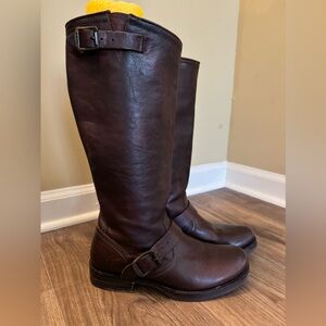 Frye Veronica Slouch Brown Leather Boots